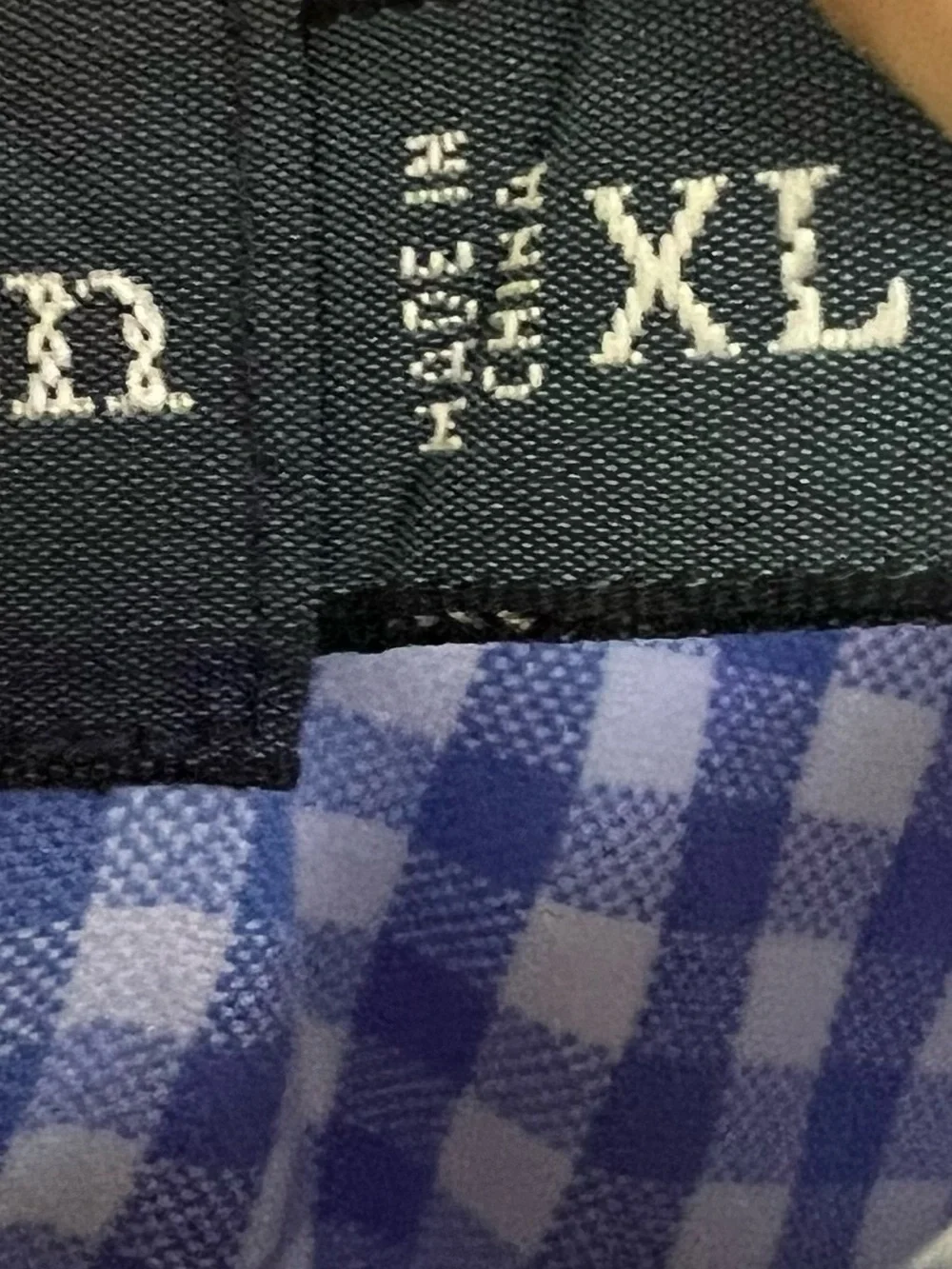 Polo Ralph Lauren Classic Fit Gingham Button Down Shirt Blue White XL Flaw Stain
